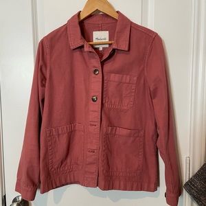 Madewell salmon pink work coat jacket